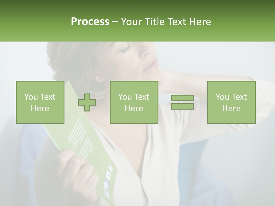 A Woman Holding A Green Folder In Her Hand PowerPoint Template