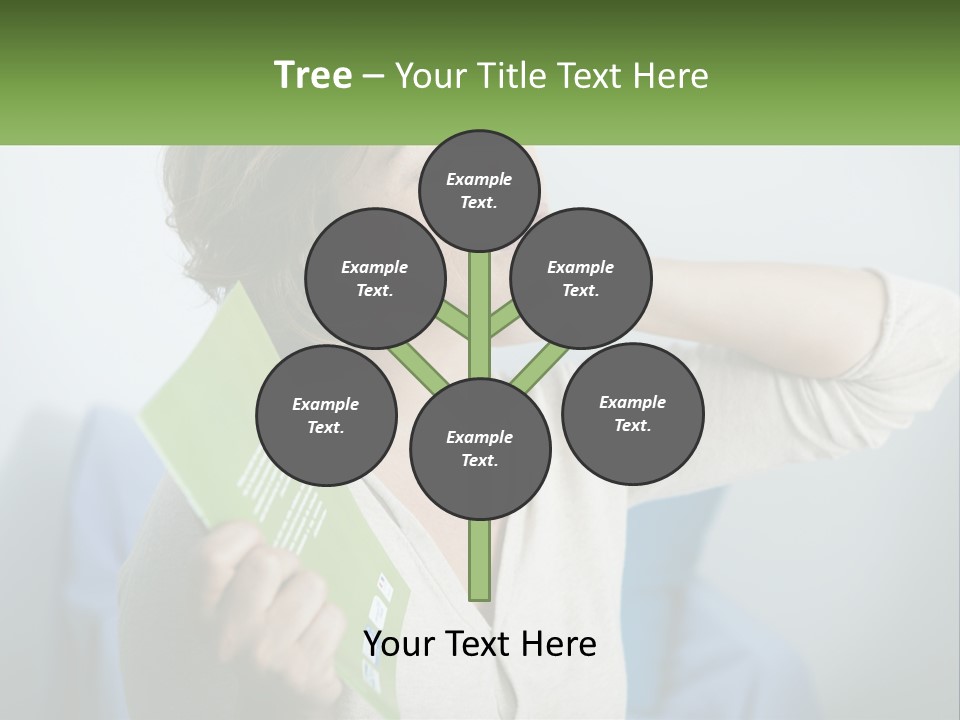 A Woman Holding A Green Folder In Her Hand PowerPoint Template