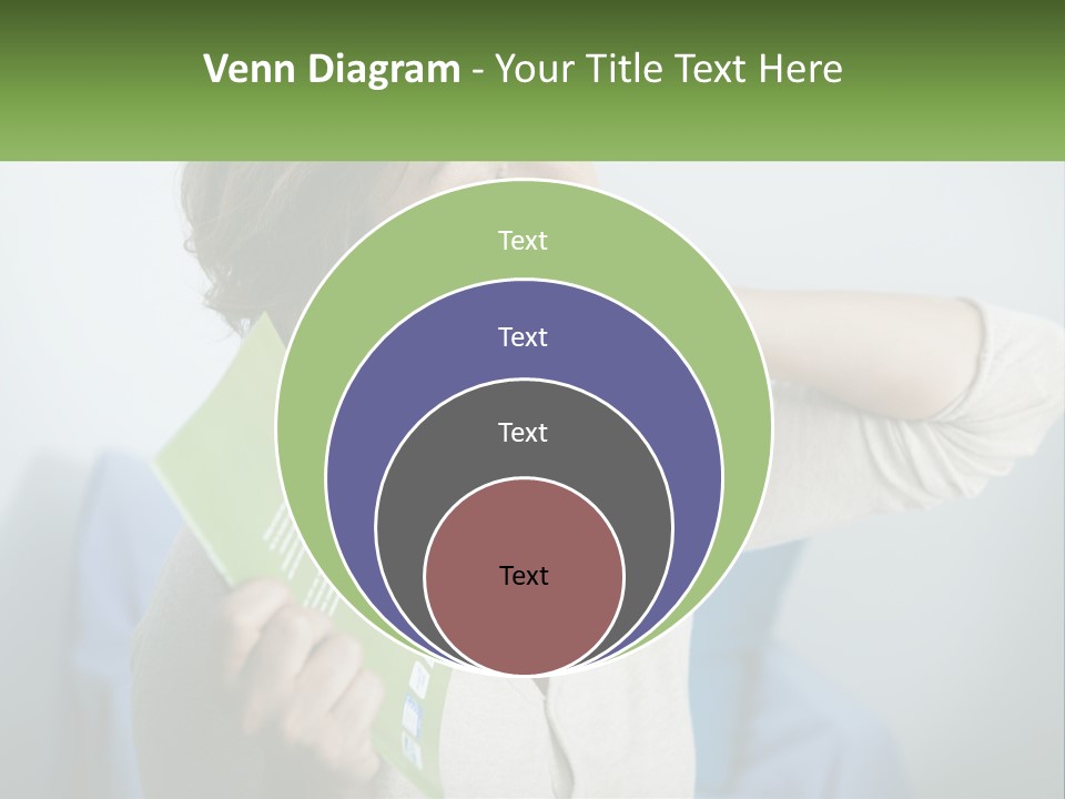 A Woman Holding A Green Folder In Her Hand PowerPoint Template