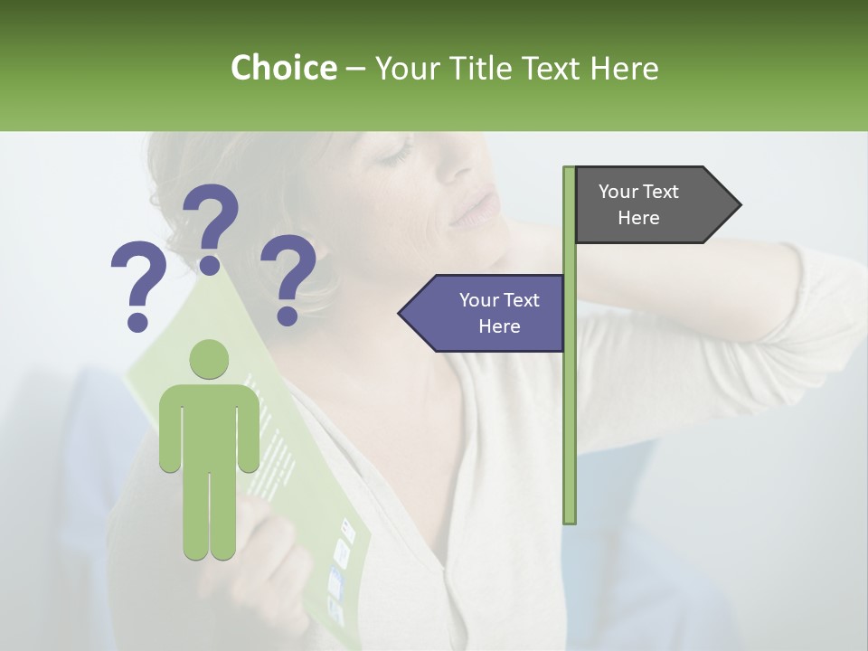 A Woman Holding A Green Folder In Her Hand PowerPoint Template