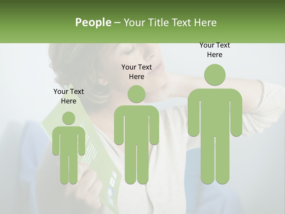 A Woman Holding A Green Folder In Her Hand PowerPoint Template