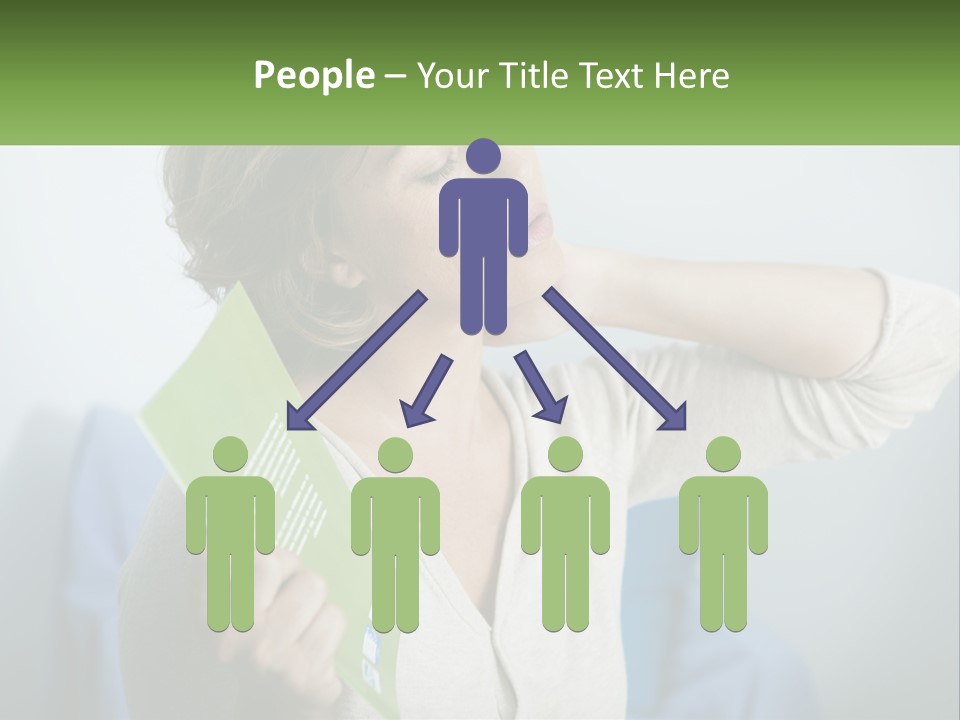 A Woman Holding A Green Folder In Her Hand PowerPoint Template