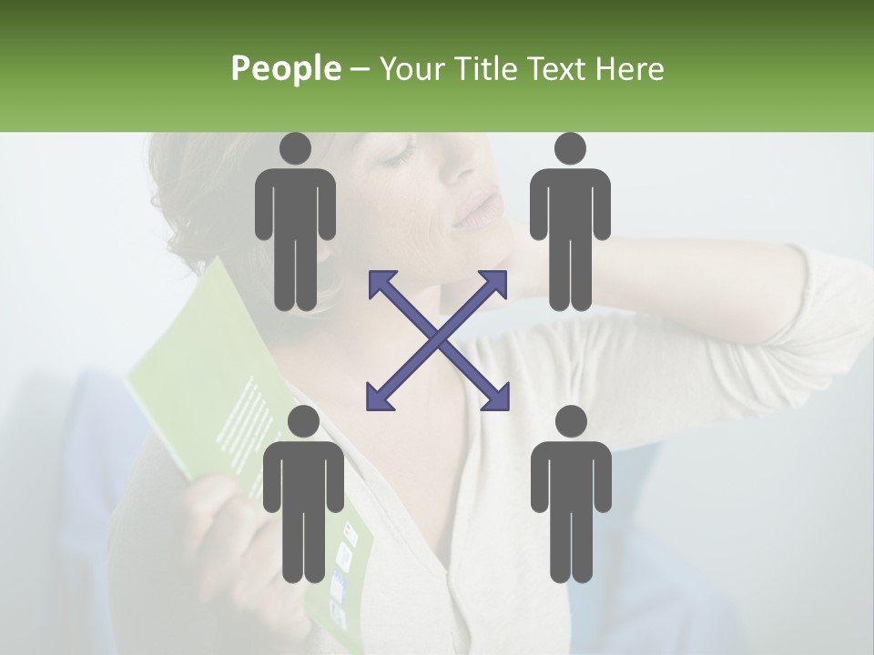 A Woman Holding A Green Folder In Her Hand PowerPoint Template