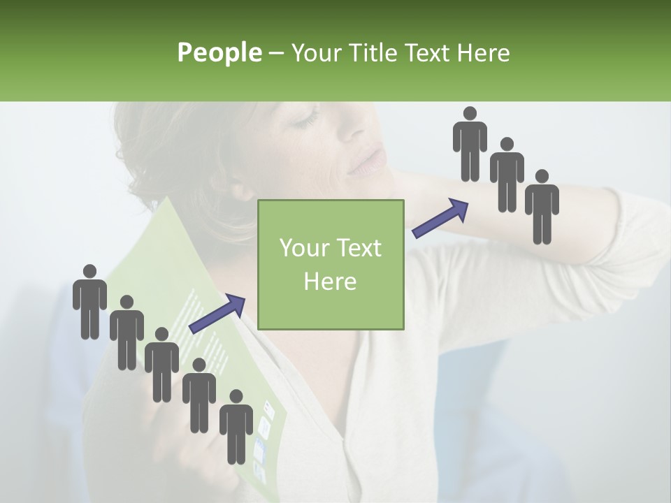 A Woman Holding A Green Folder In Her Hand PowerPoint Template