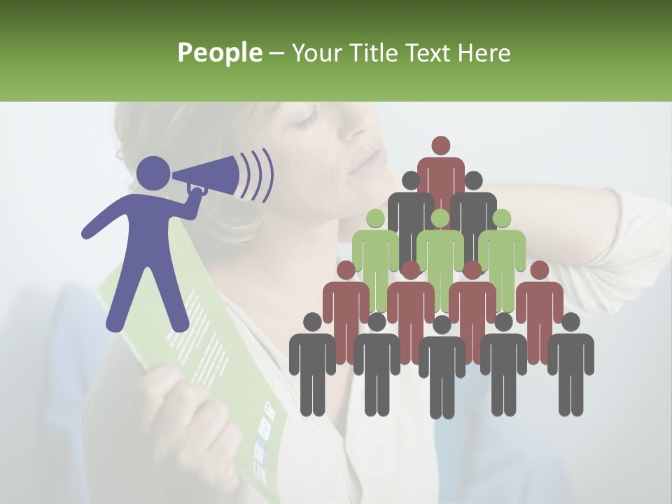 A Woman Holding A Green Folder In Her Hand PowerPoint Template