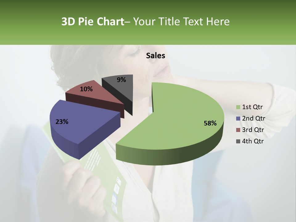 A Woman Holding A Green Folder In Her Hand PowerPoint Template
