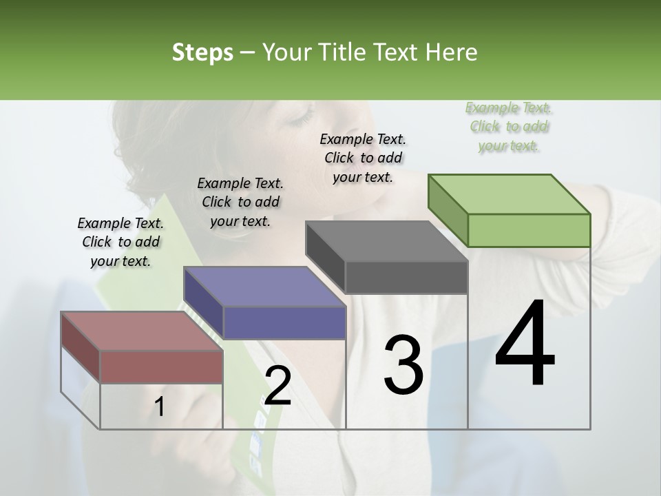 A Woman Holding A Green Folder In Her Hand PowerPoint Template