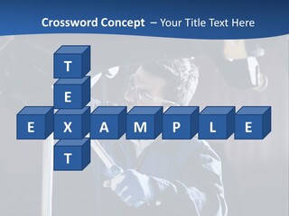 A Man Working On A Car In A Garage PowerPoint Template