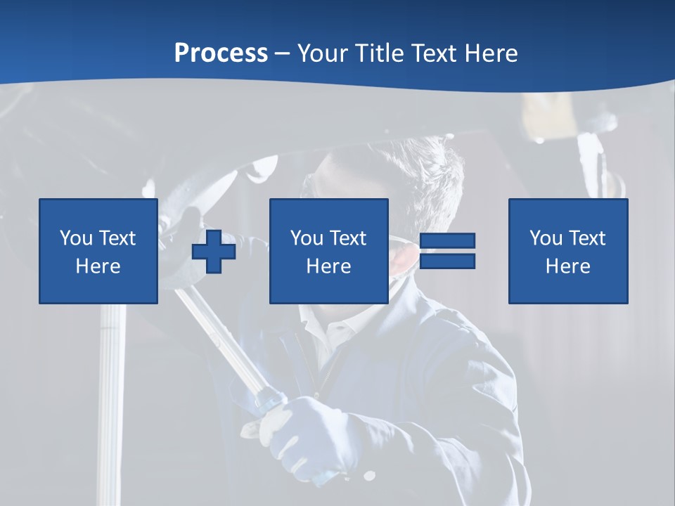 A Man Working On A Car In A Garage PowerPoint Template