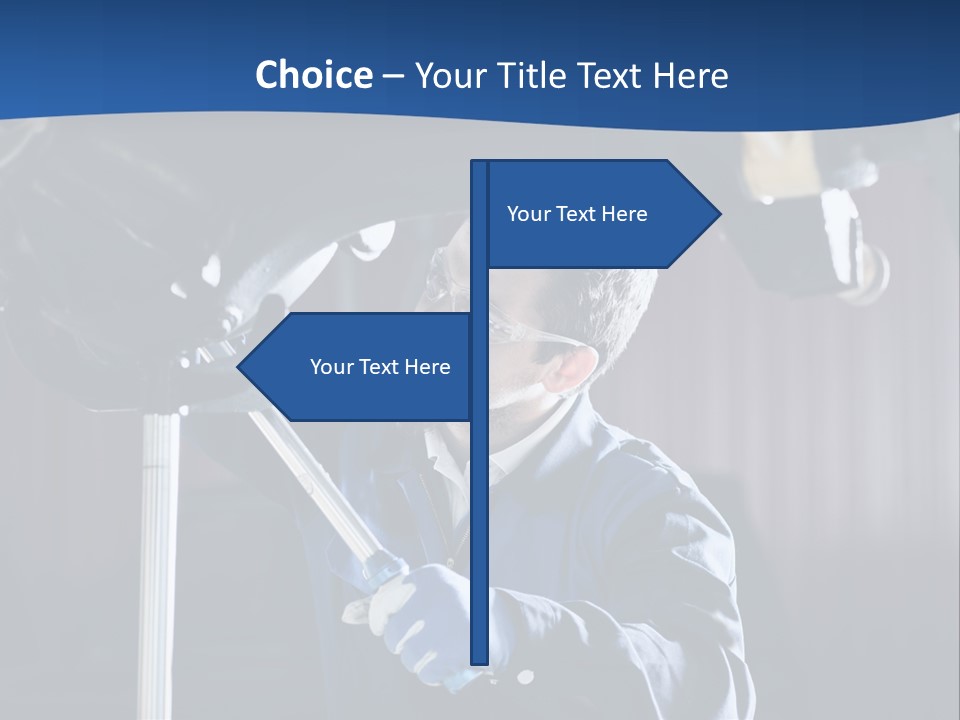 A Man Working On A Car In A Garage PowerPoint Template