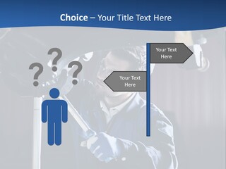 A Man Working On A Car In A Garage PowerPoint Template