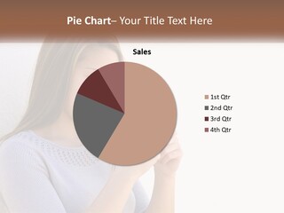 A Woman Holding A Cell Phone In Her Hand PowerPoint Template