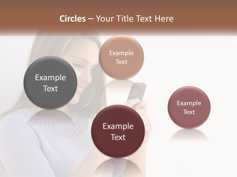 A Woman Holding A Cell Phone In Her Hand PowerPoint Template
