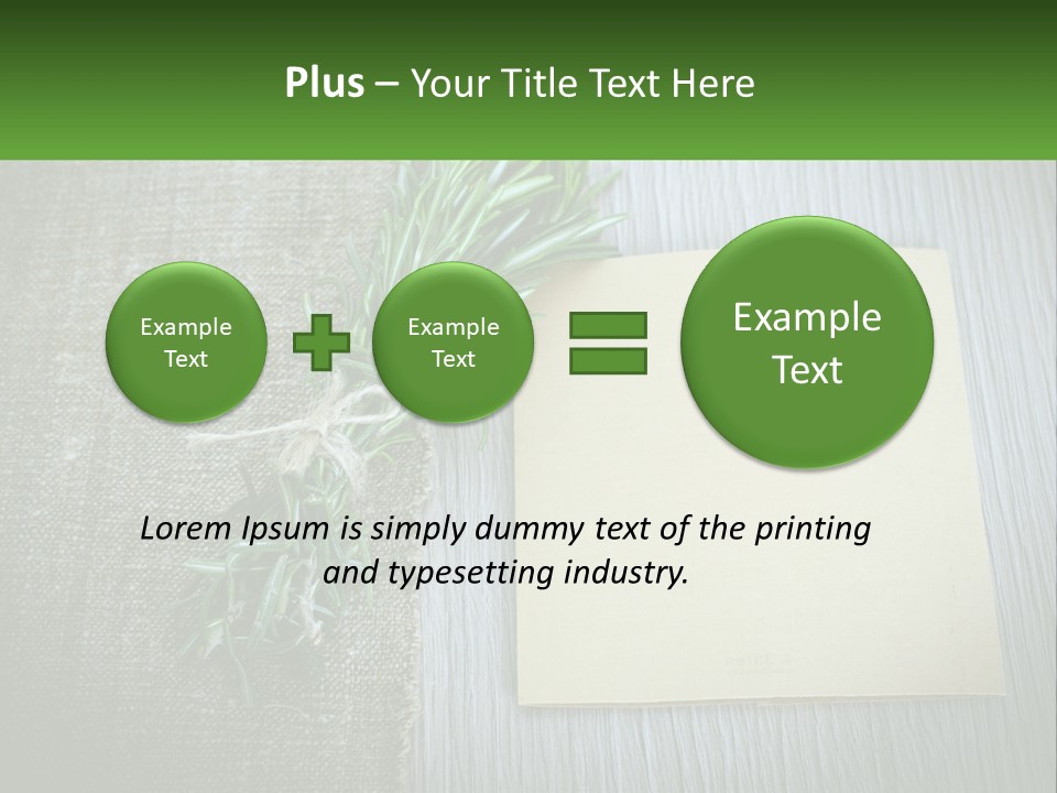 A Piece Of Paper With A Sprig Of Rosemary On Top Of It PowerPoint Template