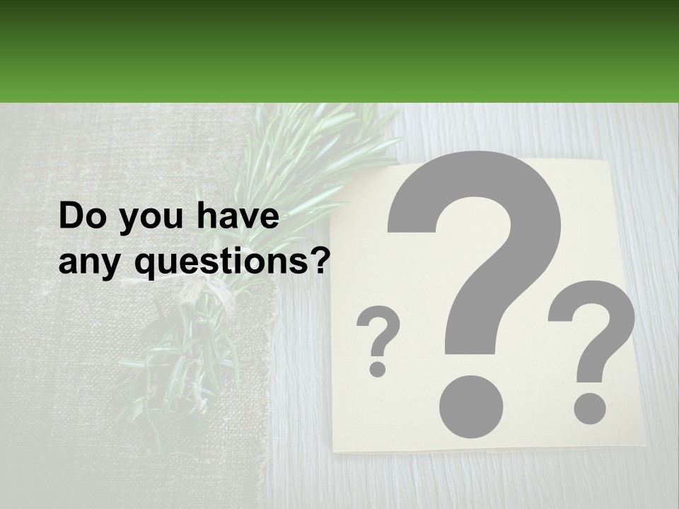 A Piece Of Paper With A Sprig Of Rosemary On Top Of It PowerPoint Template