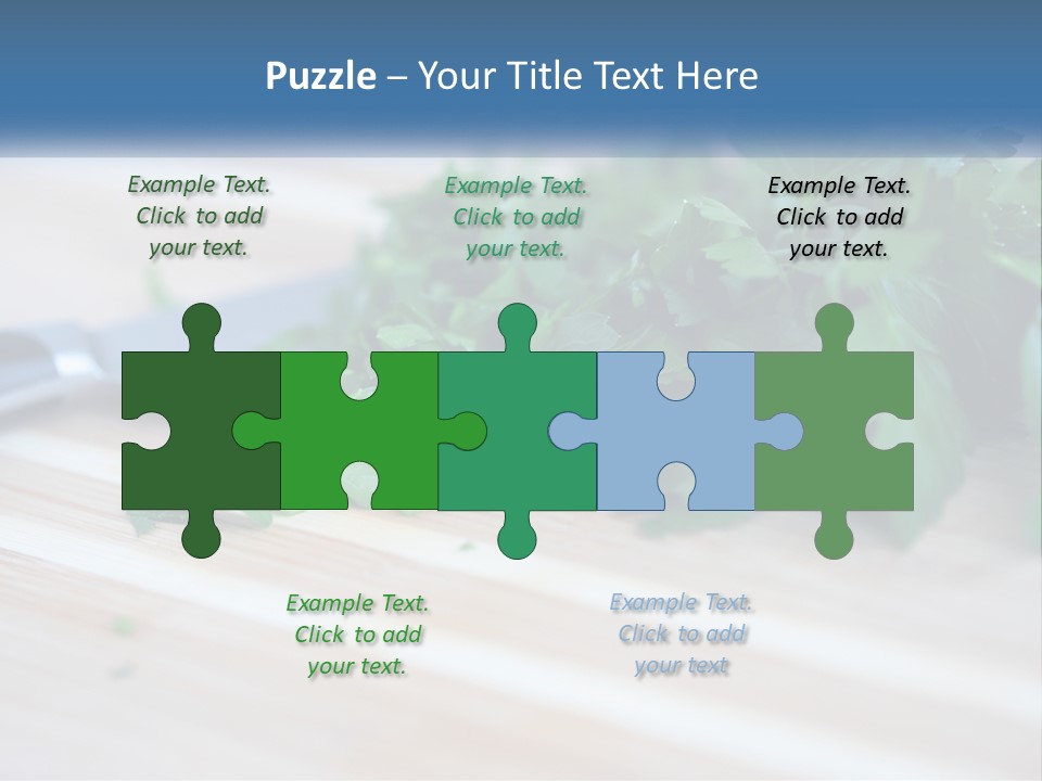 A Bunch Of Green Leaves On A Cutting Board With A Knife PowerPoint Template