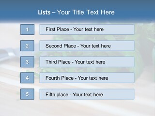 A Bunch Of Green Leaves On A Cutting Board With A Knife PowerPoint Template