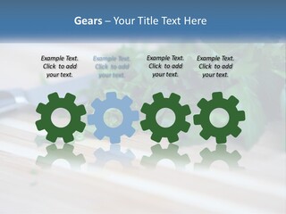 A Bunch Of Green Leaves On A Cutting Board With A Knife PowerPoint Template