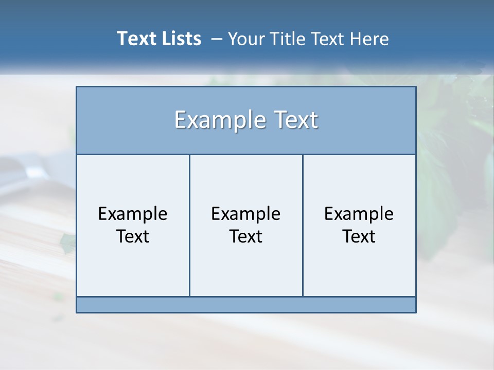 A Bunch Of Green Leaves On A Cutting Board With A Knife PowerPoint Template