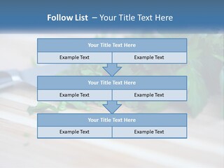 A Bunch Of Green Leaves On A Cutting Board With A Knife PowerPoint Template