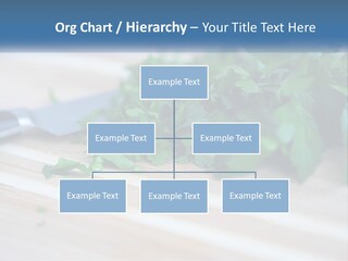 A Bunch Of Green Leaves On A Cutting Board With A Knife PowerPoint Template