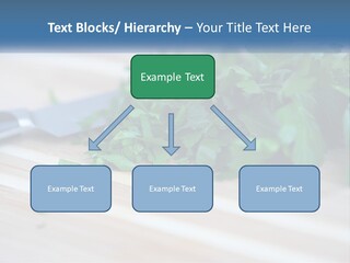 A Bunch Of Green Leaves On A Cutting Board With A Knife PowerPoint Template