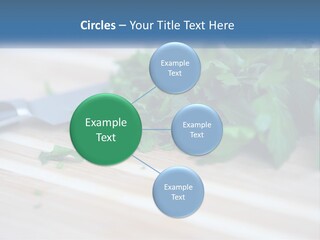 A Bunch Of Green Leaves On A Cutting Board With A Knife PowerPoint Template