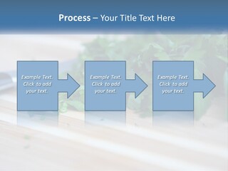 A Bunch Of Green Leaves On A Cutting Board With A Knife PowerPoint Template