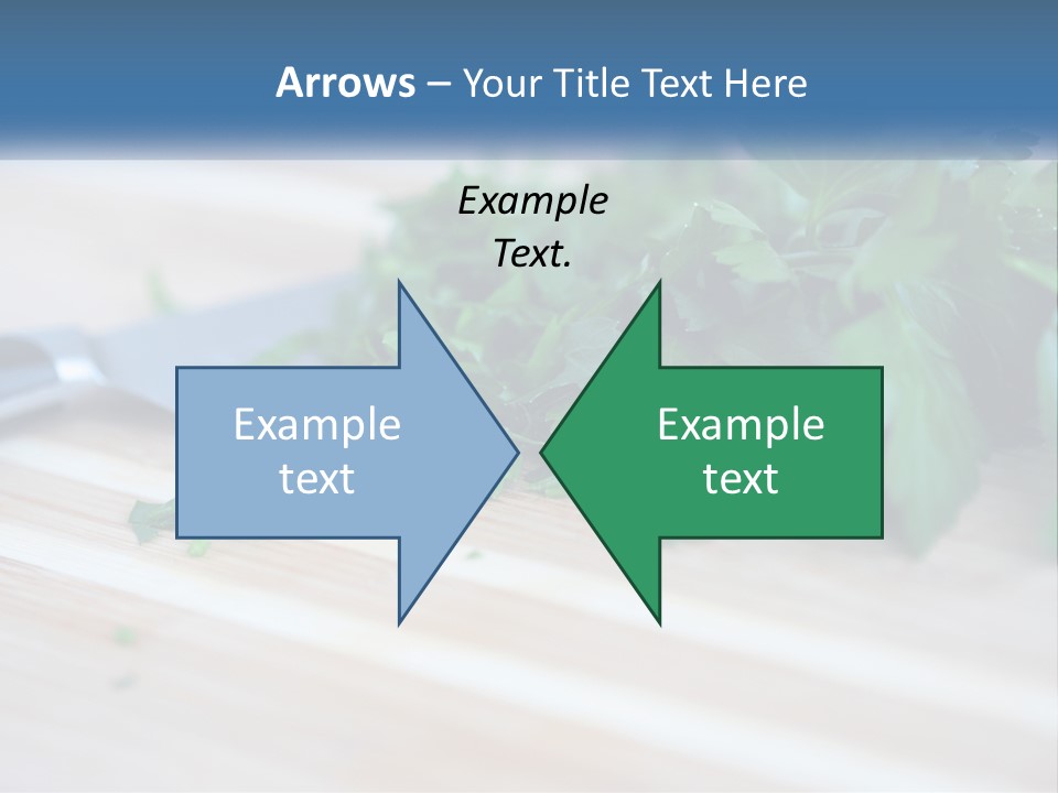 A Bunch Of Green Leaves On A Cutting Board With A Knife PowerPoint Template