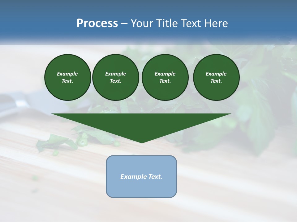 A Bunch Of Green Leaves On A Cutting Board With A Knife PowerPoint Template
