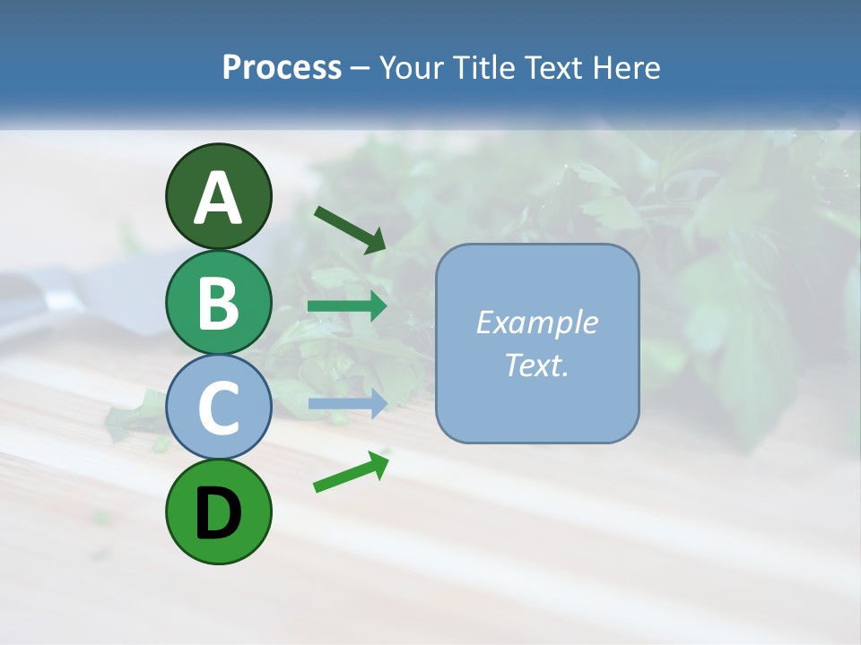 A Bunch Of Green Leaves On A Cutting Board With A Knife PowerPoint Template
