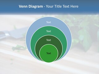 A Bunch Of Green Leaves On A Cutting Board With A Knife PowerPoint Template