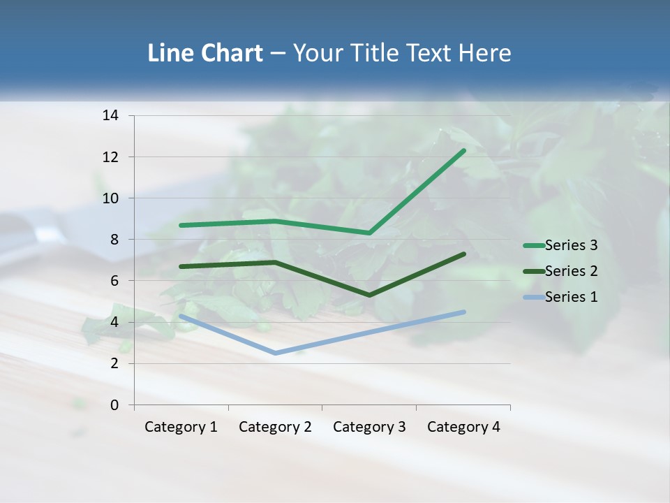 A Bunch Of Green Leaves On A Cutting Board With A Knife PowerPoint Template