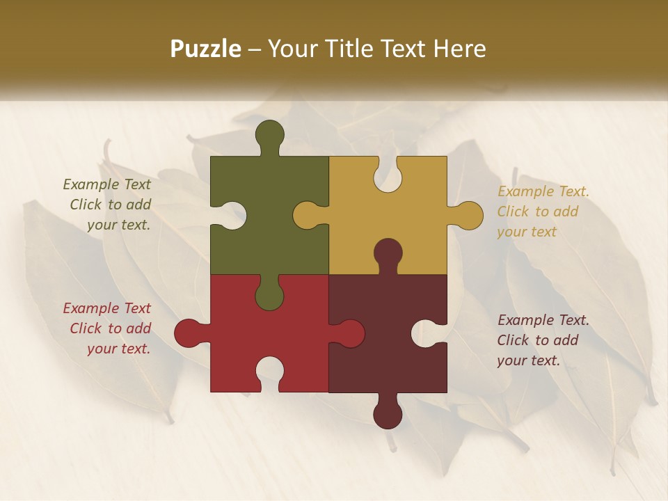 A Pile Of Leaves Sitting On Top Of A Wooden Table PowerPoint Template