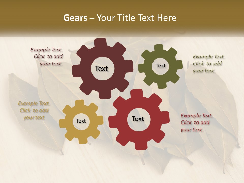 A Pile Of Leaves Sitting On Top Of A Wooden Table PowerPoint Template