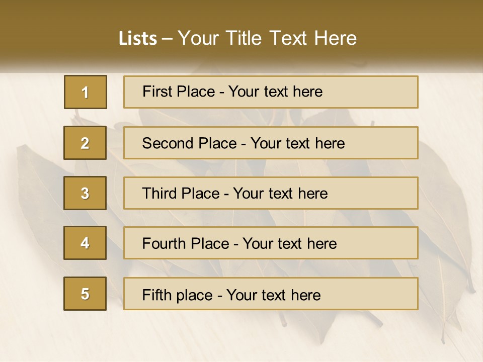 A Pile Of Leaves Sitting On Top Of A Wooden Table PowerPoint Template