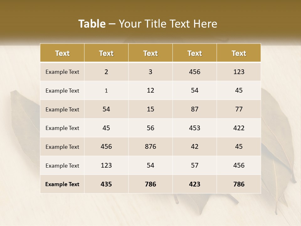 A Pile Of Leaves Sitting On Top Of A Wooden Table PowerPoint Template
