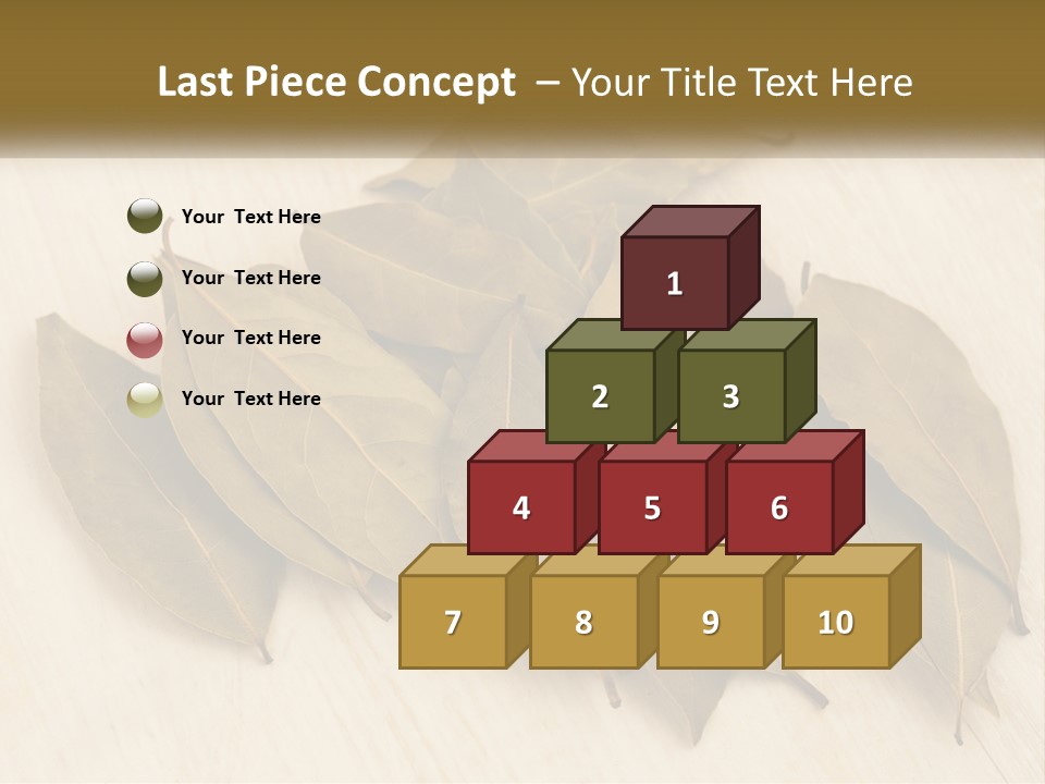 A Pile Of Leaves Sitting On Top Of A Wooden Table PowerPoint Template