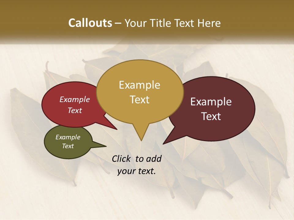 A Pile Of Leaves Sitting On Top Of A Wooden Table PowerPoint Template