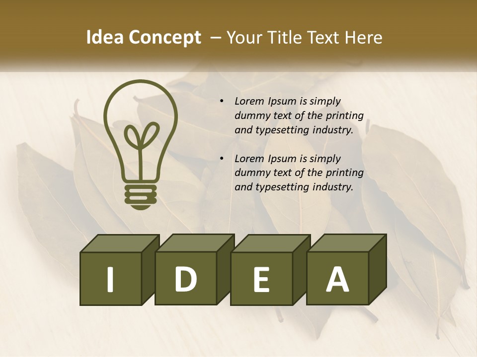 A Pile Of Leaves Sitting On Top Of A Wooden Table PowerPoint Template