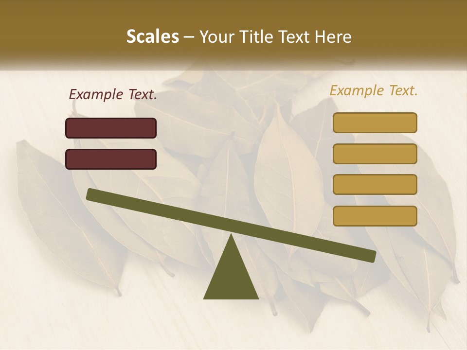 A Pile Of Leaves Sitting On Top Of A Wooden Table PowerPoint Template