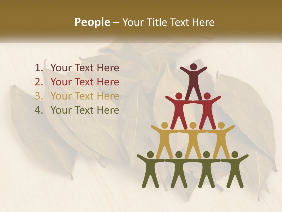 A Pile Of Leaves Sitting On Top Of A Wooden Table PowerPoint Template