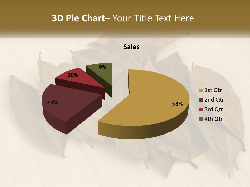 A Pile Of Leaves Sitting On Top Of A Wooden Table PowerPoint Template