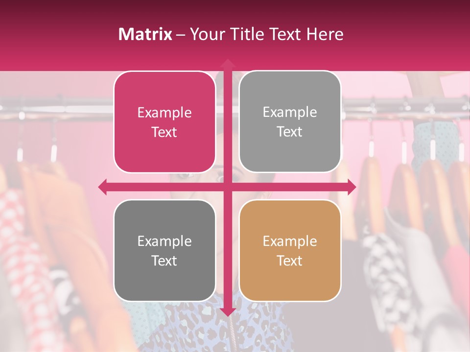 A Woman Standing In Front Of A Rack Of Clothes PowerPoint Template