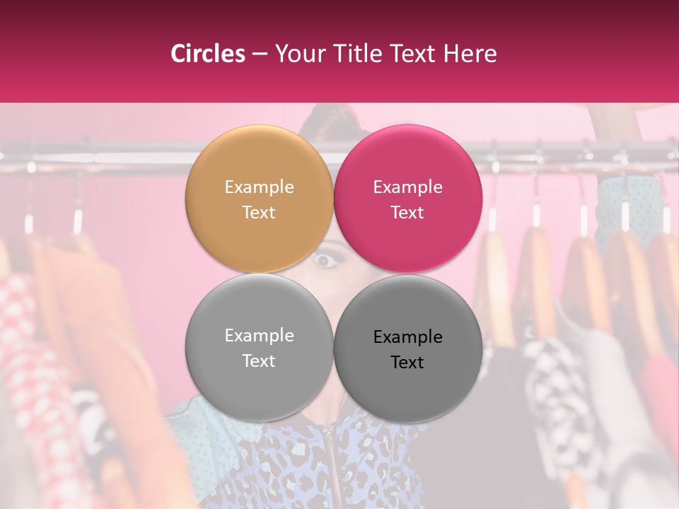 A Woman Standing In Front Of A Rack Of Clothes PowerPoint Template