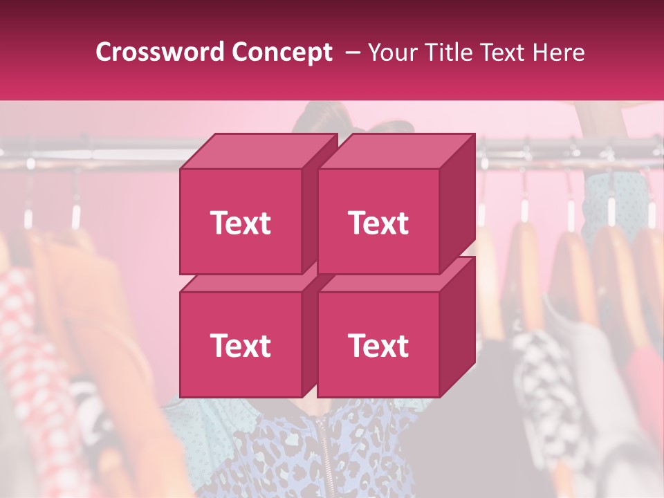 A Woman Standing In Front Of A Rack Of Clothes PowerPoint Template