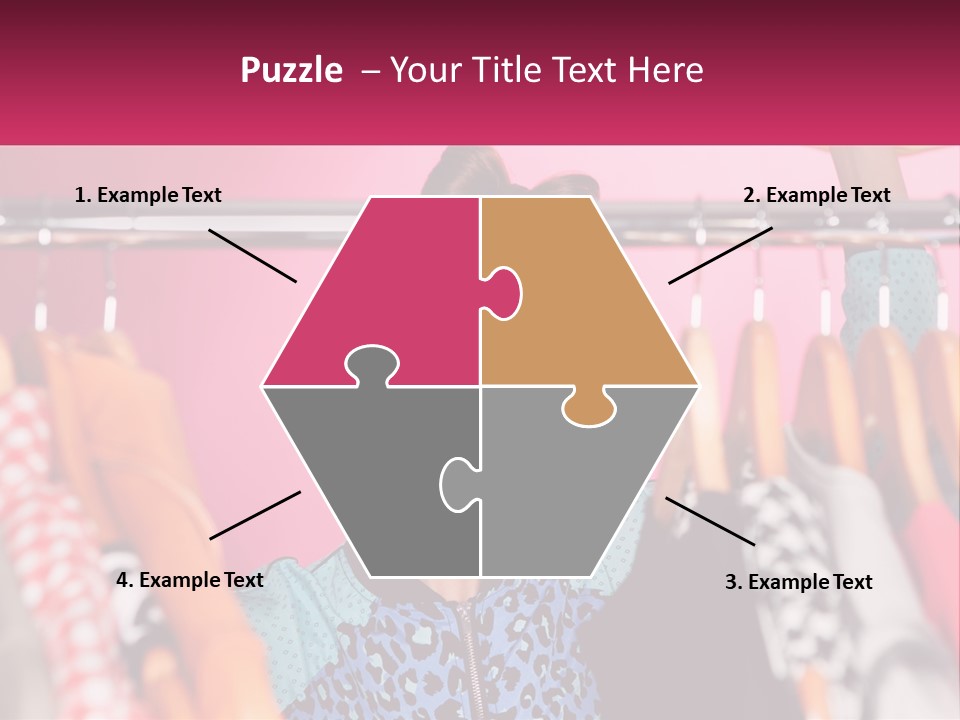 A Woman Standing In Front Of A Rack Of Clothes PowerPoint Template