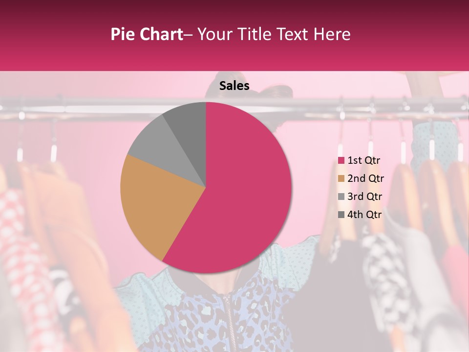 A Woman Standing In Front Of A Rack Of Clothes PowerPoint Template
