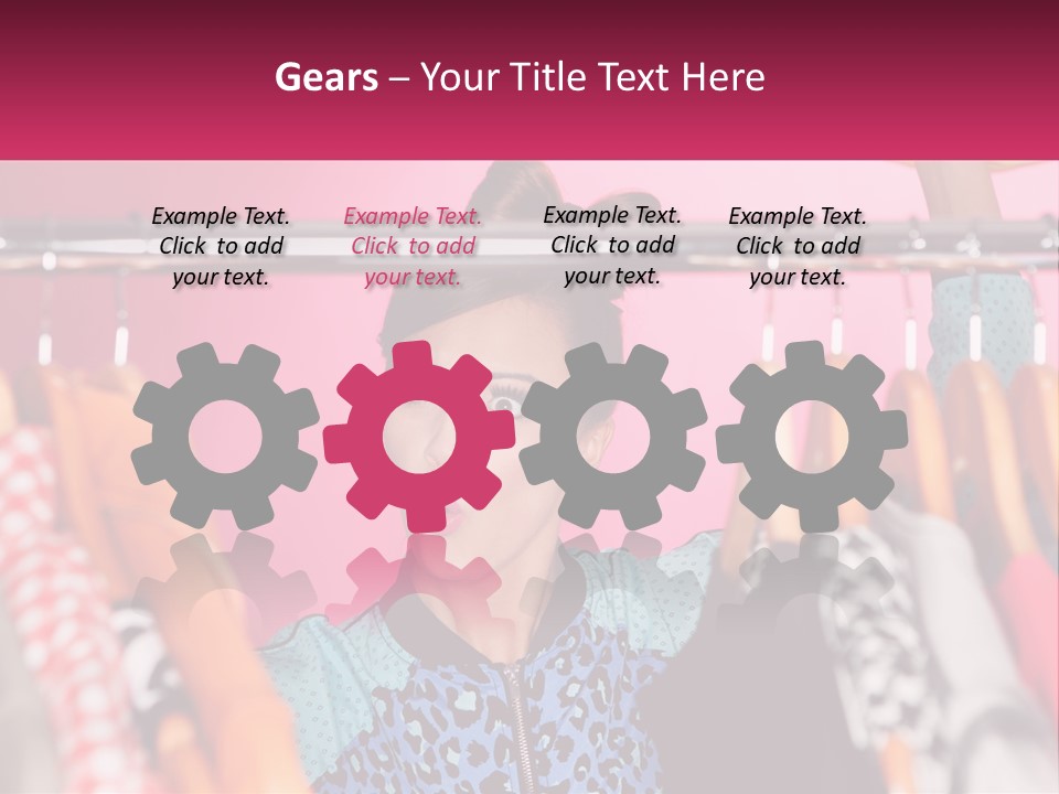 A Woman Standing In Front Of A Rack Of Clothes PowerPoint Template