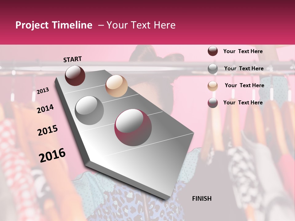 A Woman Standing In Front Of A Rack Of Clothes PowerPoint Template